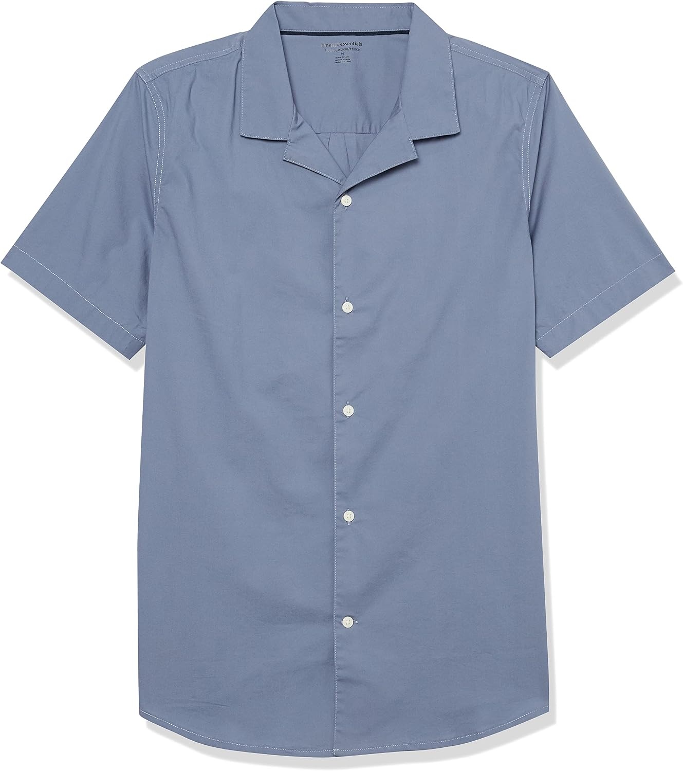 image:imageAmazon Essentials Mens Vacation Cotton ButtonDown Short Sleeve Resort ShirtWashed Blue