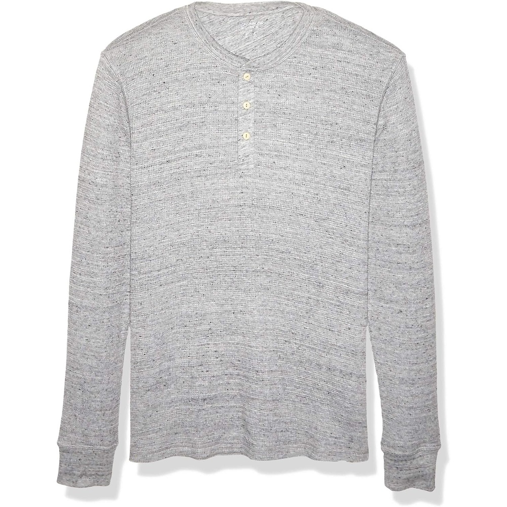 image:imageAmazon Essentials Mens Long Sleeve Waffle Henley ShirtLight Grey Heather