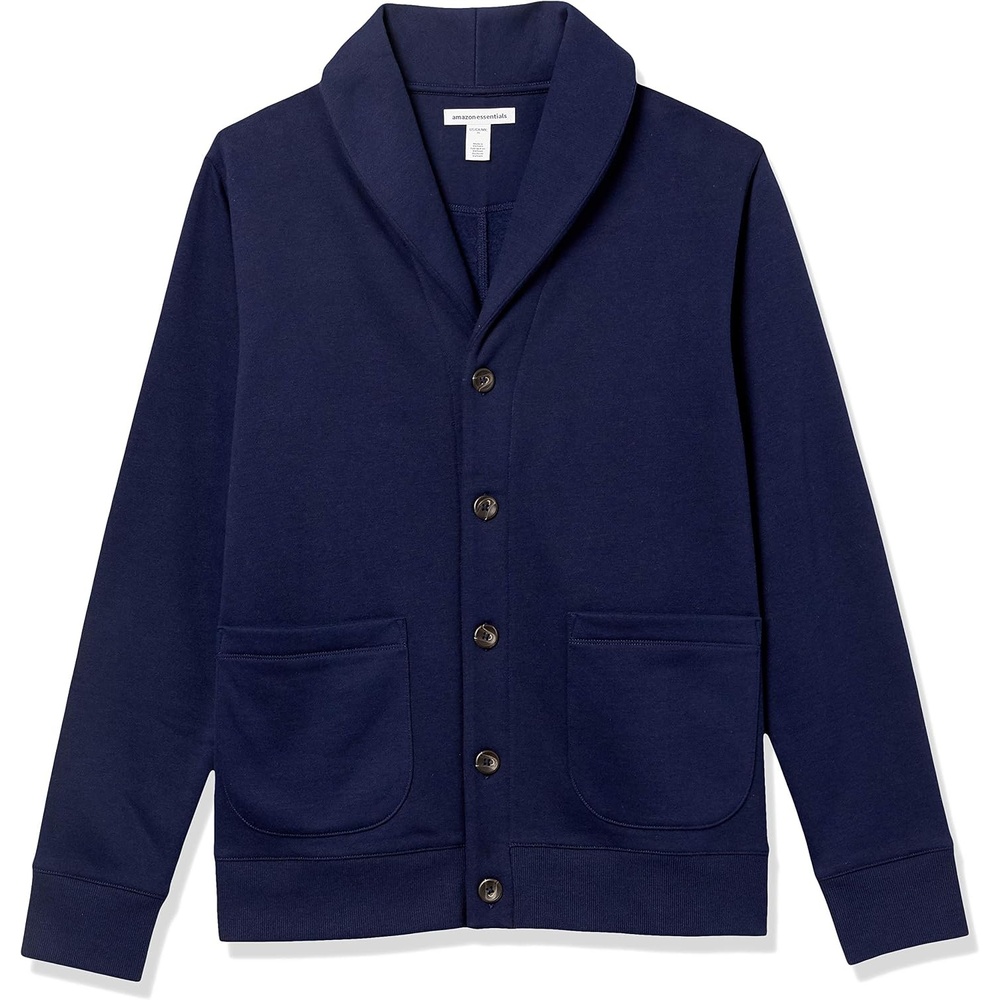 image:imageAmazon Essentials Mens LongSleeve Cardigan With ShawlCollarNavy