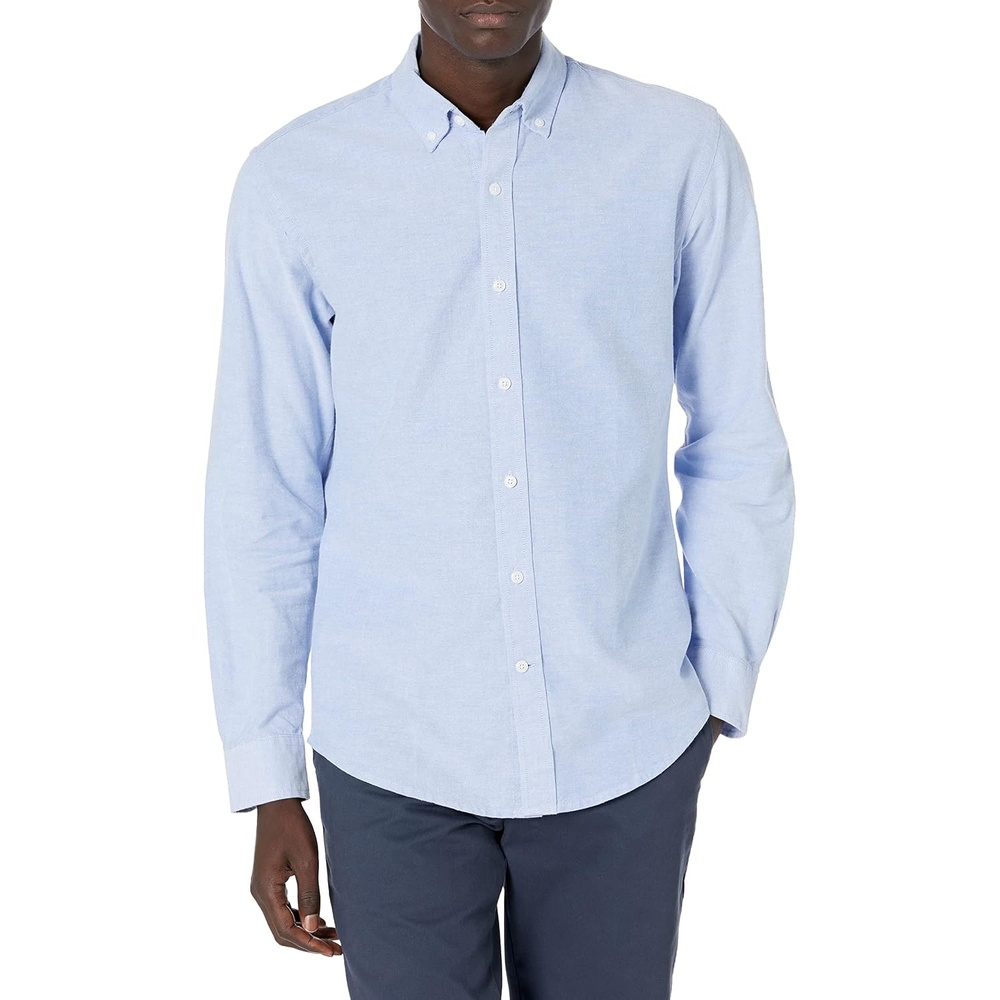 image:imageAmazon Essentials Mens LongSleeve RegularFit Cotton Thermal Waffle Knit ShirtPowder Blue