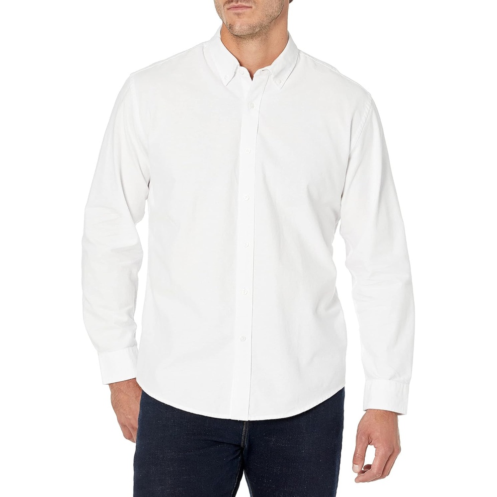 image:imageAmazon Essentials Mens LongSleeve RegularFit Cotton Thermal Waffle Knit ShirtWhite