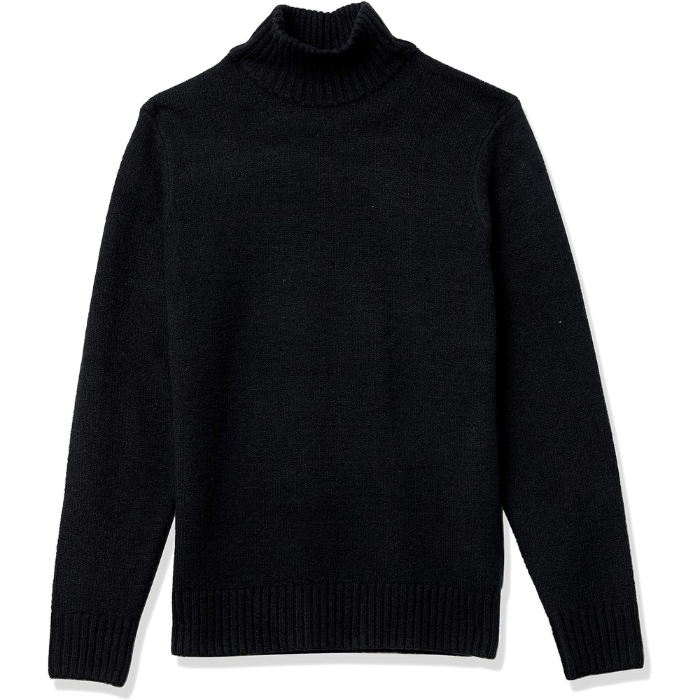 image:imageAmazon Essentials Mens LongSleeve Soft Touch Cotton Blend Turtleneck SweaterBlack
