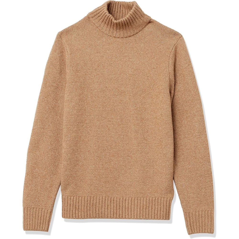 image:imageAmazon Essentials Mens LongSleeve Soft Touch Cotton Blend Turtleneck SweaterCamel