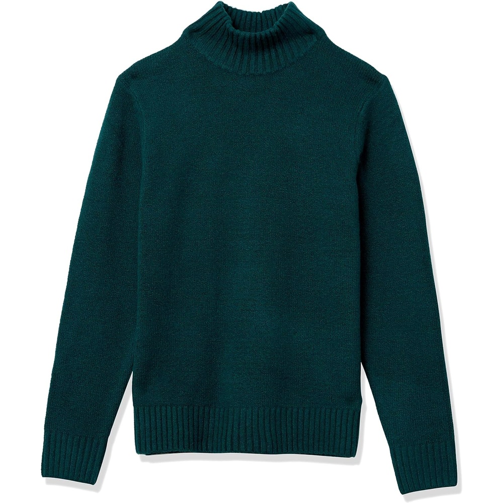 image:imageAmazon Essentials Mens LongSleeve Soft Touch Cotton Blend Turtleneck SweaterForest Green