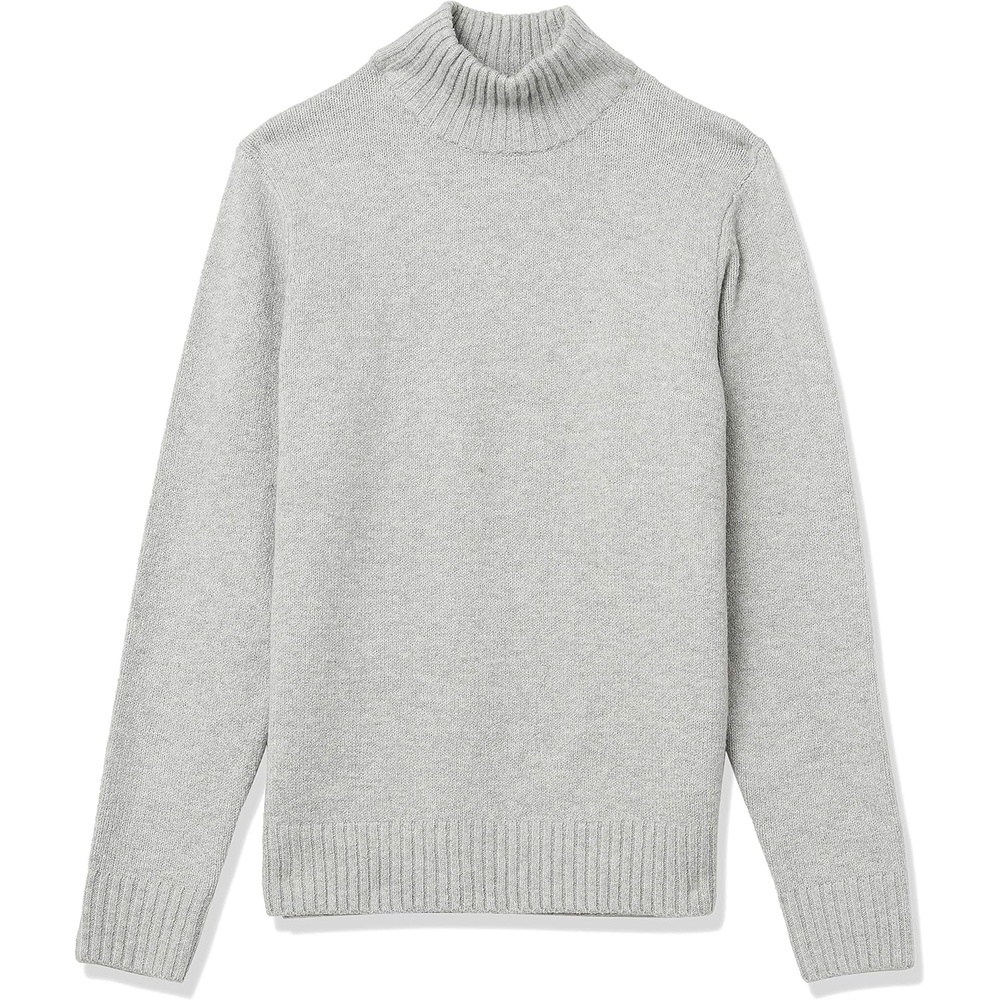 image:imageAmazon Essentials Mens LongSleeve Soft Touch Cotton Blend Turtleneck SweaterLight Grey