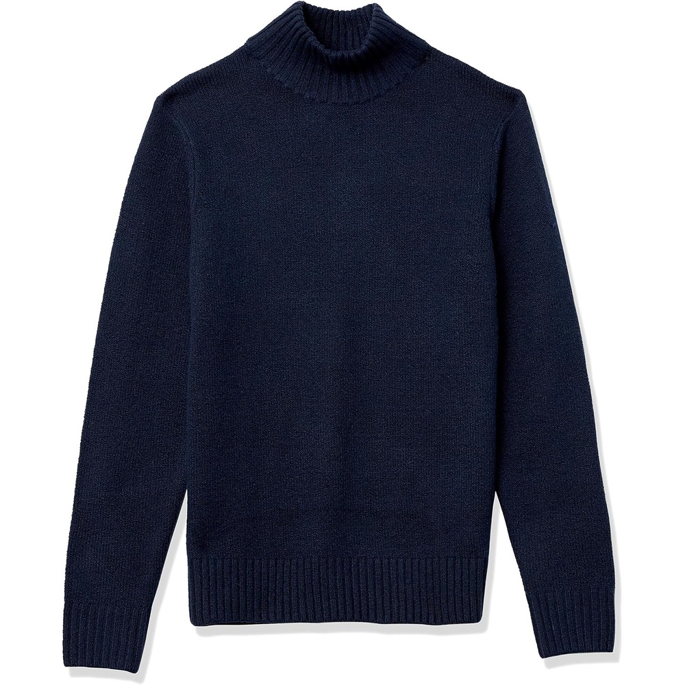 image:imageAmazon Essentials Mens LongSleeve Soft Touch Cotton Blend Turtleneck SweaterNavy