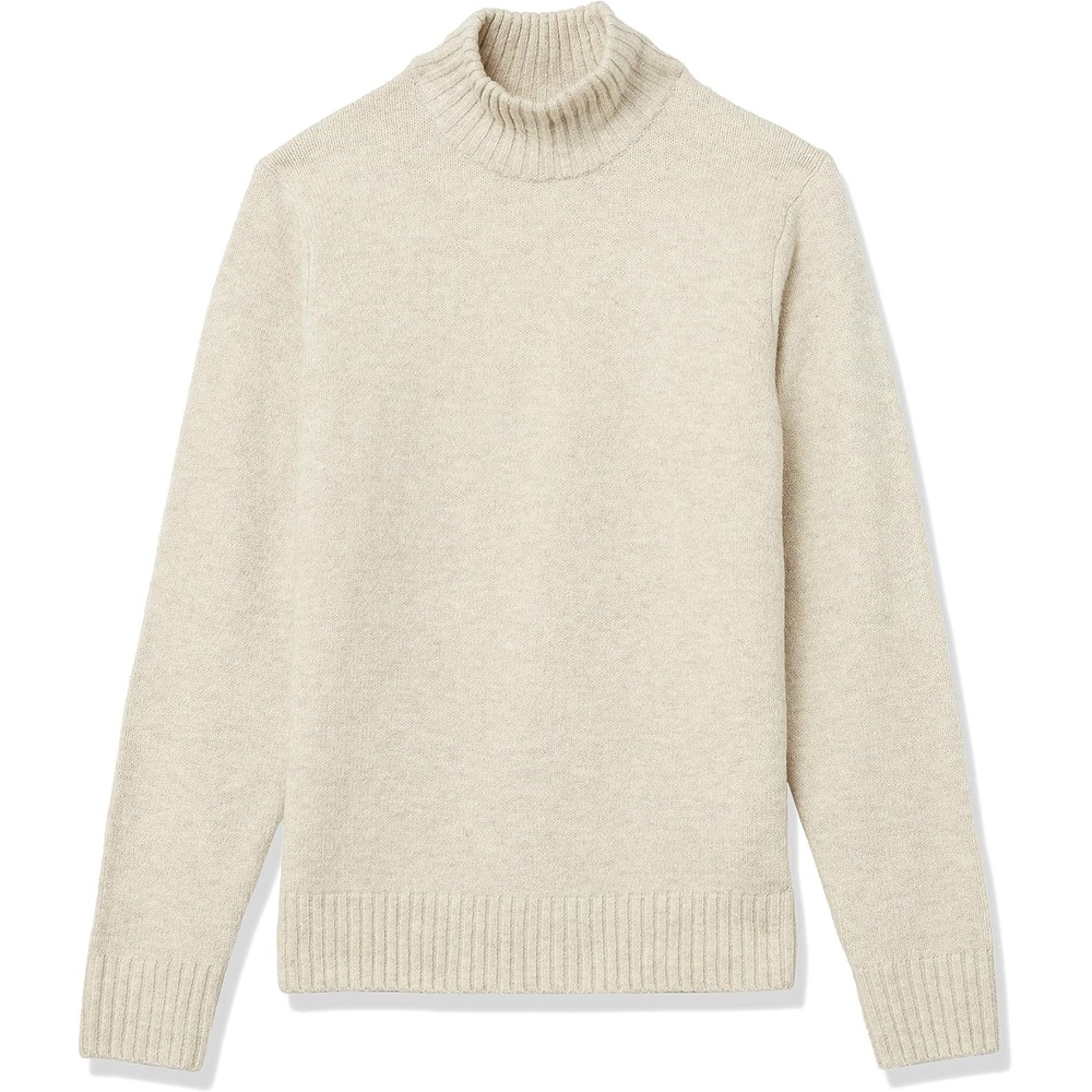image:imageAmazon Essentials Mens LongSleeve Soft Touch Cotton Blend Turtleneck SweaterOffwhite