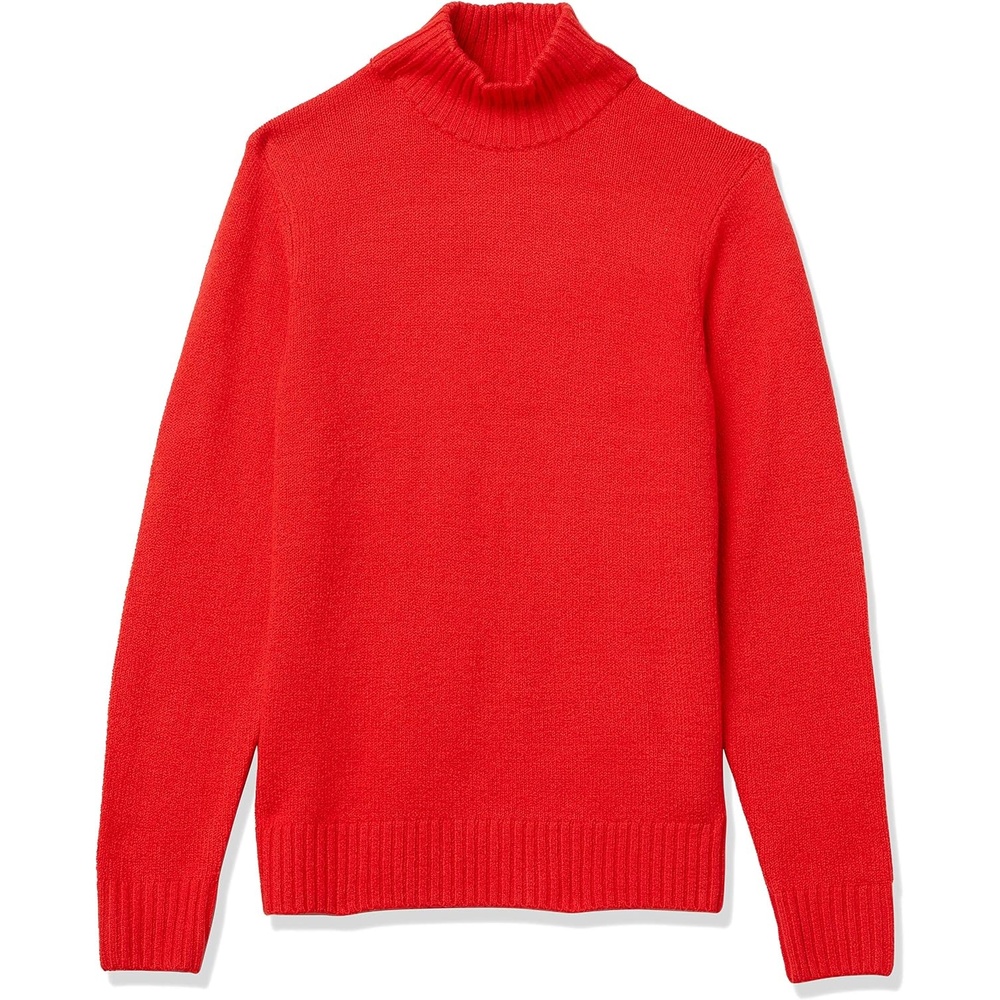 image:imageAmazon Essentials Mens LongSleeve Soft Touch Cotton Blend Turtleneck SweaterRed