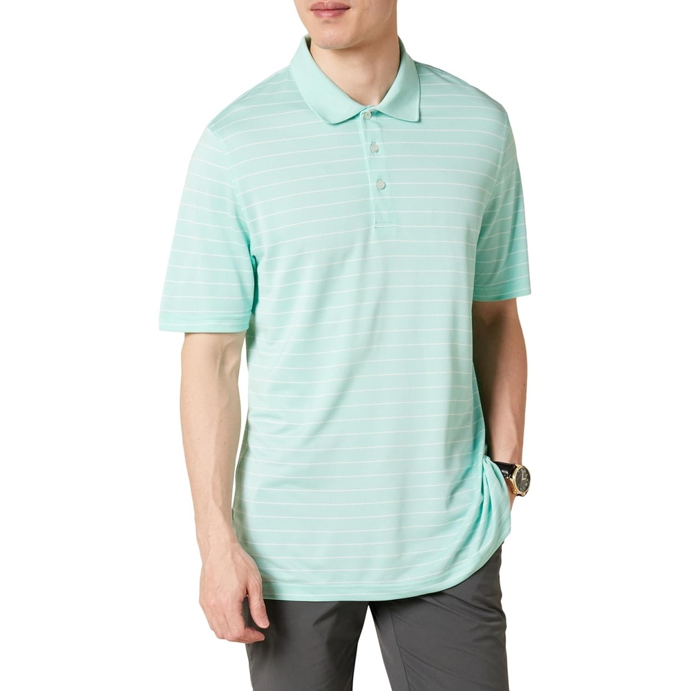 image:imageAmazon Essentials Mens Regular Fit Golf Polo Shirt MoistureWicking Quick Dry Recycled Polyester Short SleeveAqua Green