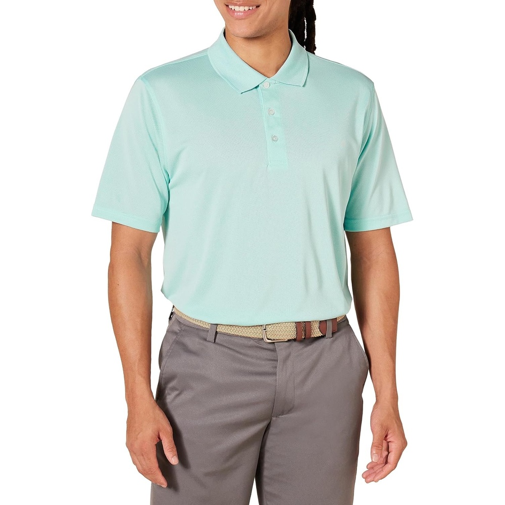 image:imageAmazon Essentials Mens Regular Fit Golf Polo Shirt MoistureWicking Quick Dry Recycled Polyester Short SleevePale Aqua Blue