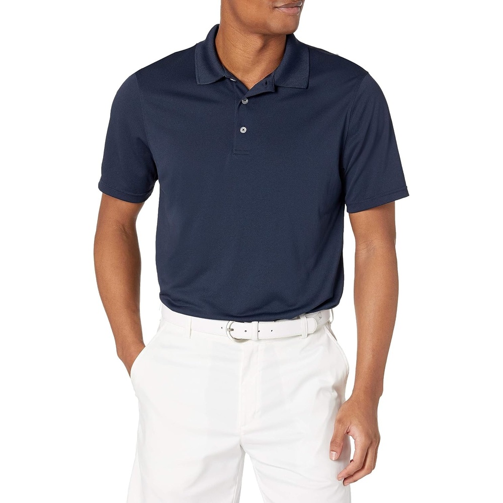 image:imageAmazon Essentials Mens RegularFit QuickDry Golf Polo Shirt  Discontinued ColorsDark Navy