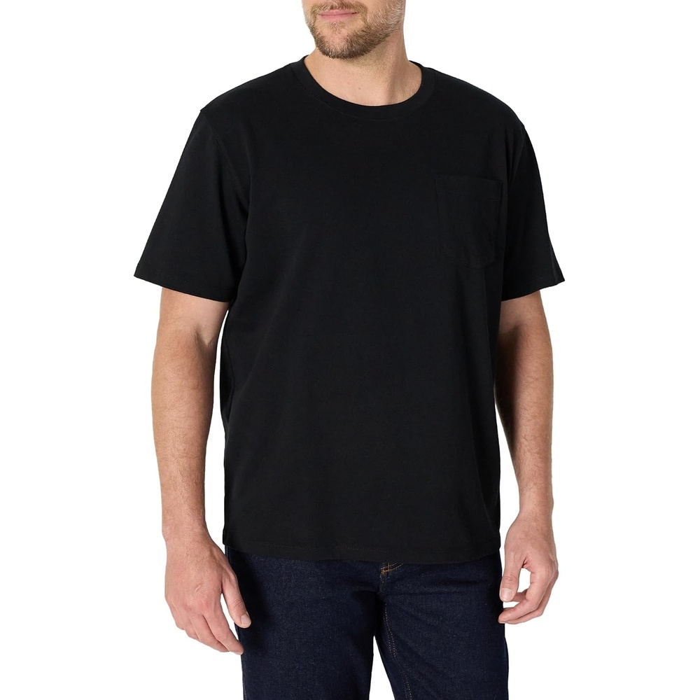 image:imageAmazon Essentials Mens RelaxedFit Heavyweight Cotton Pocket TShirtBlack