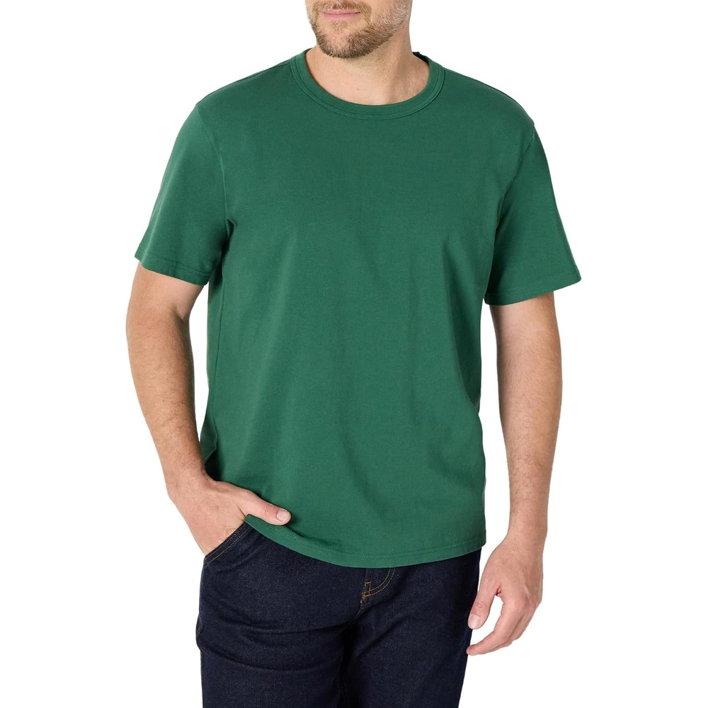 image:imageAmazon Essentials Mens RelaxedFit Heavyweight Cotton Pocket TShirtDeep Green