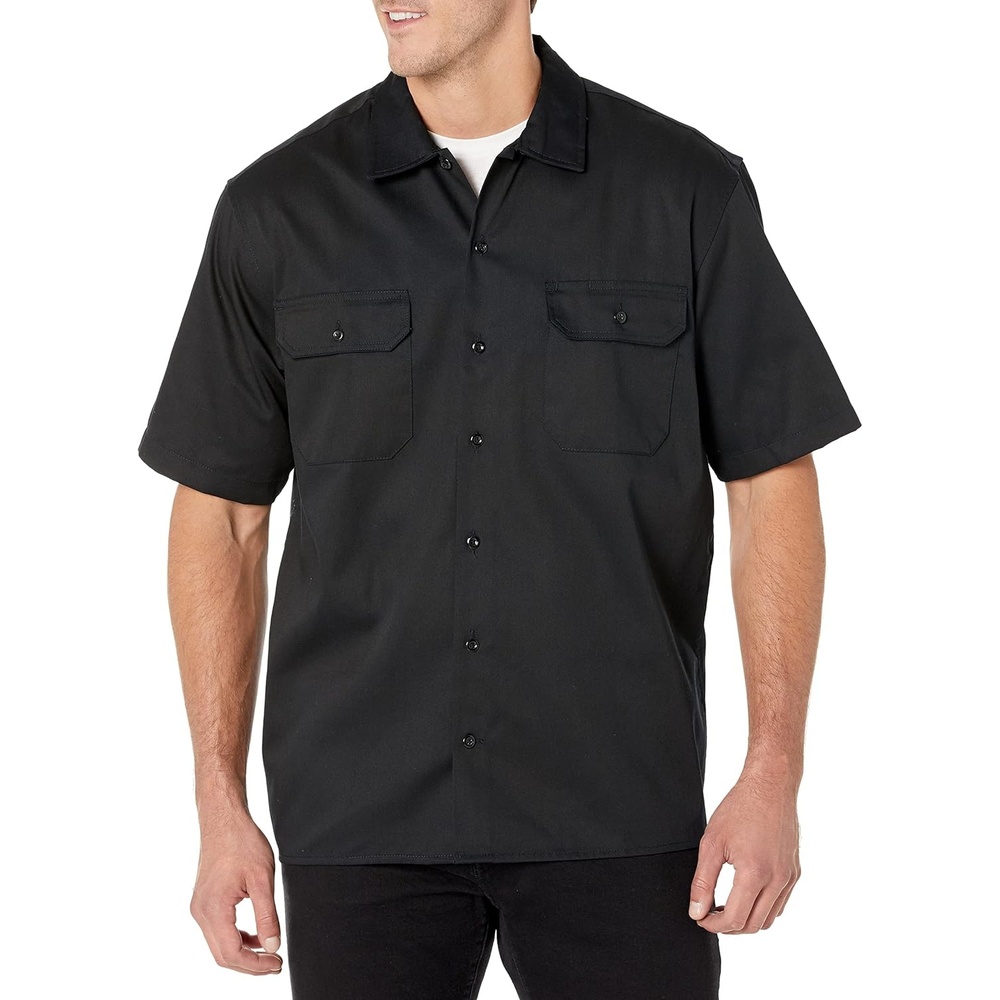 image:imageAmazon Essentials Mens RelaxedFit Stain and WrinkleResistant ShortSleeve Work ShirtsBlack