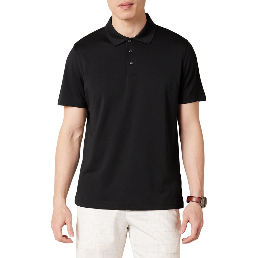 image:imageAmazon Essentials Mens SlimFit QuickDry MoistureWicking Golf Polo ShirtBlack