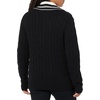 Amazon Essentials Mens Cable Knit V-Neck Sweater(Black)