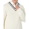 Amazon Essentials Mens Cable Knit V-Neck Sweater(Light Beige)