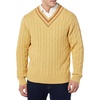 Amazon Essentials Mens Cable Knit V-Neck Sweater(Tan)