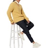 Amazon Essentials Mens Cable Knit V-Neck Sweater(Tan)