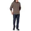 Amazon Essentials Men’s Crewneck Cable Cotton Pullover Sweater(Brown Heather)