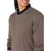 Amazon Essentials Men’s Crewneck Cable Cotton Pullover Sweater(Brown Heather)