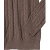 Amazon Essentials Men’s Crewneck Cable Cotton Pullover Sweater(Brown Heather)