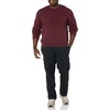 Amazon Essentials Men’s Crewneck Cable Cotton Pullover Sweater(Burgundy)