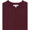 Amazon Essentials Men’s Crewneck Cable Cotton Pullover Sweater(Burgundy)