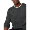 Amazon Essentials Men’s Crewneck Cable Cotton Pullover Sweater(Charcoal Heather)