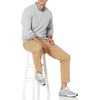 Amazon Essentials Men’s Crewneck Cable Cotton Pullover Sweater(Light Grey Heather)