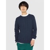 Amazon Essentials Men’s Crewneck Cable Cotton Pullover Sweater(Navy)