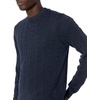 Amazon Essentials Men’s Crewneck Cable Cotton Pullover Sweater(Navy)