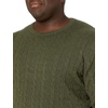 Amazon Essentials Men’s Crewneck Cable Cotton Pullover Sweater(Olive Heather)