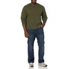 Amazon Essentials Men’s Crewneck Cable Cotton Pullover Sweater(Olive Heather)