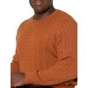 Amazon Essentials Men’s Crewneck Cable Cotton Pullover Sweater(Rust)