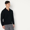 Amazon Essentials Men’s Long Sleeve Regular-Fit Knit Polo Sweater(Black)