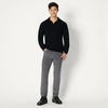 Amazon Essentials Men’s Long Sleeve Regular-Fit Knit Polo Sweater(Black)