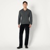 Amazon Essentials Men’s Long Sleeve Regular-Fit Knit Polo Sweater(Charcoal Heather)