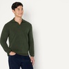Amazon Essentials Men’s Long Sleeve Regular-Fit Knit Polo Sweater(Dark Olive)