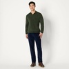 Amazon Essentials Men’s Long Sleeve Regular-Fit Knit Polo Sweater(Dark Olive)
