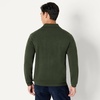 Amazon Essentials Men’s Long Sleeve Regular-Fit Knit Polo Sweater(Dark Olive)