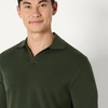 Amazon Essentials Men’s Long Sleeve Regular-Fit Knit Polo Sweater(Dark Olive)
