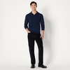 Amazon Essentials Men’s Long Sleeve Regular-Fit Knit Polo Sweater(Navy)