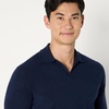 Amazon Essentials Men’s Long Sleeve Regular-Fit Knit Polo Sweater(Navy)