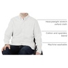 Amazon Essentials Men’s Long Sleeve Shirt – Regular-Fit, Pocket Stretch Oxford (Available in Big & Tall)(Light Grey Vertical Stripe)