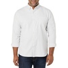 Amazon Essentials Men’s Long Sleeve Shirt – Regular-Fit, Pocket Stretch Oxford (Available in Big & Tall)(Light Grey Vertical Stripe)