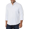 Amazon Essentials Men’s Long Sleeve Shirt – Regular-Fit, Pocket Stretch Oxford (Available in Big & Tall)(Powder Blue Vertical Stripe)