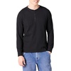 Amazon Essentials Men’s Long Sleeve Waffle Henley Shirt(Black)