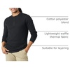 Amazon Essentials Men’s Long Sleeve Waffle Henley Shirt(Black)