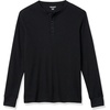 Amazon Essentials Men’s Long Sleeve Waffle Henley Shirt(Black)